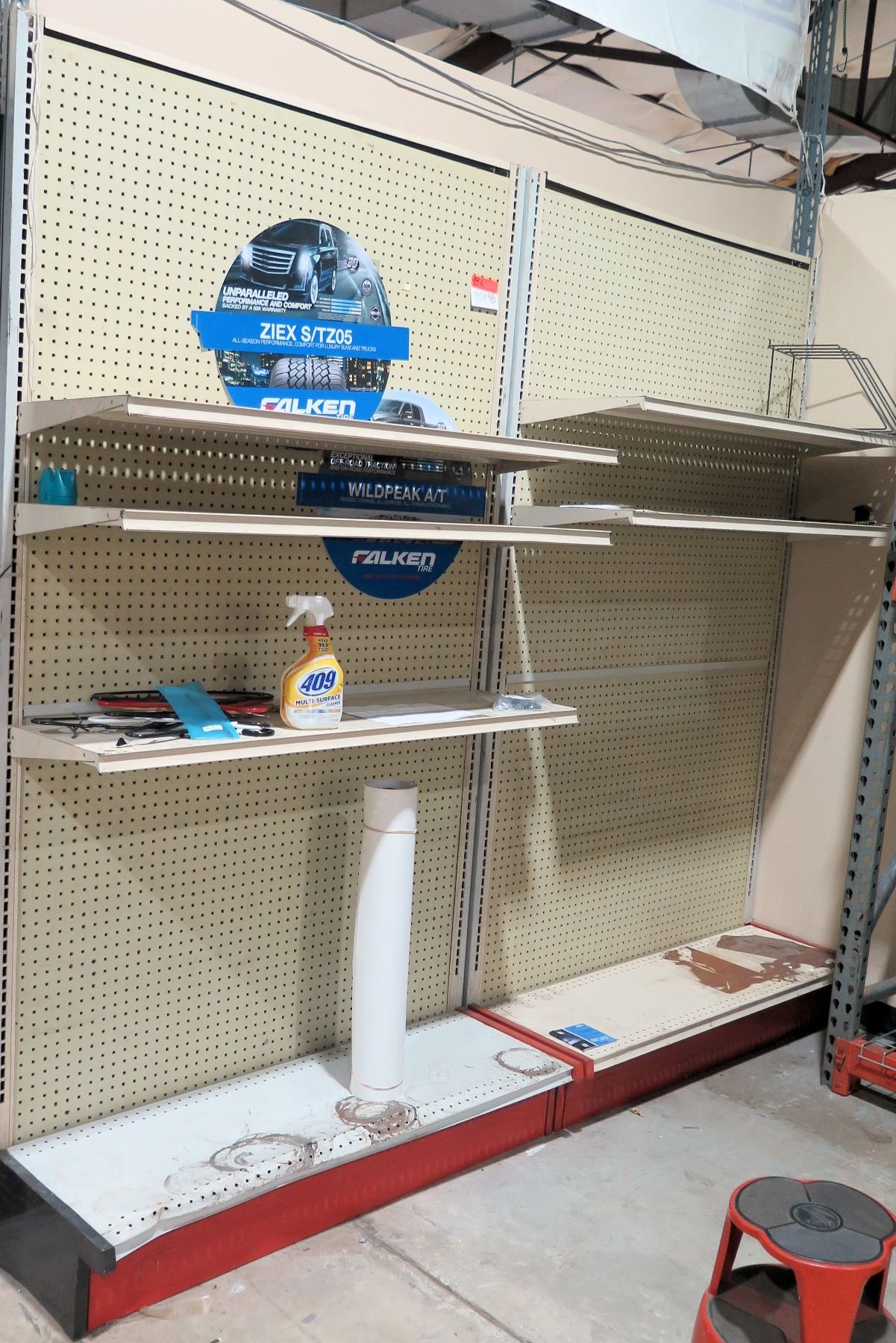 Display Shelf Only Adjustable Pegboard W Metal Shelves 90 X 98 Oahu Auctions