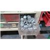 Image 8 : Metal Shelf w/ Multiple Plastic Bins Filled - Screws, Washers, Nuts, etc