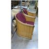 Image 2 : Qty 2 Wicker Chairs w/ Purple Cushions