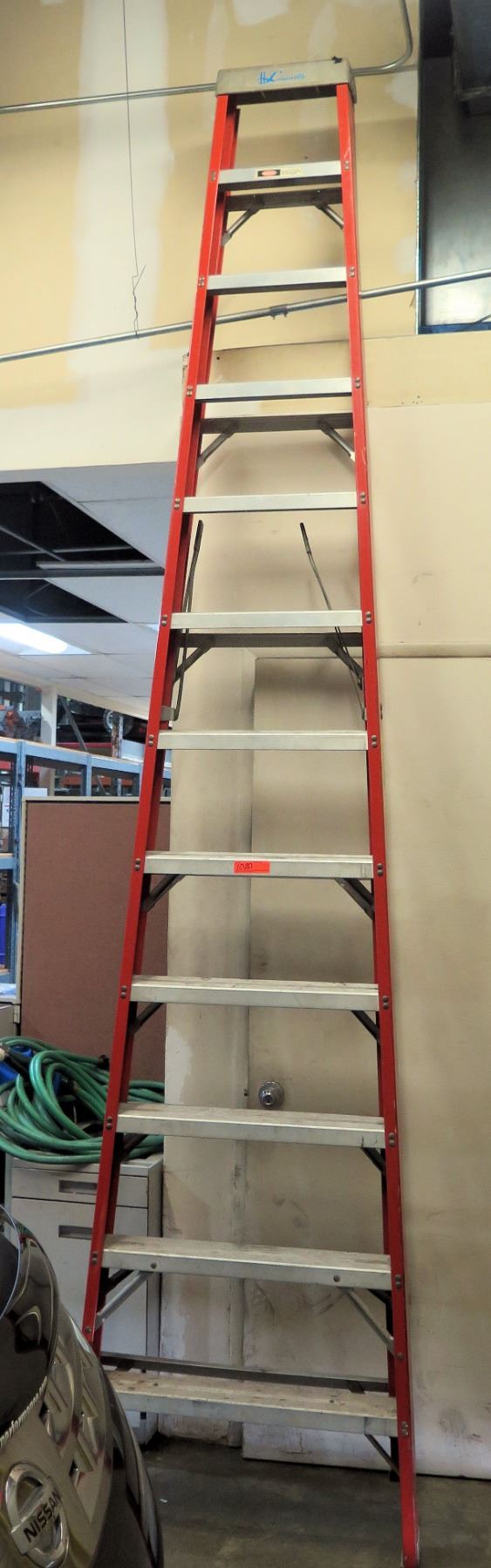 15 ft Red & Aluminum Multi-Purpose Shop Step Ladder