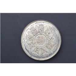 Belgium - Large White Metal Medal - Souvenir of the National Exposition 1880.