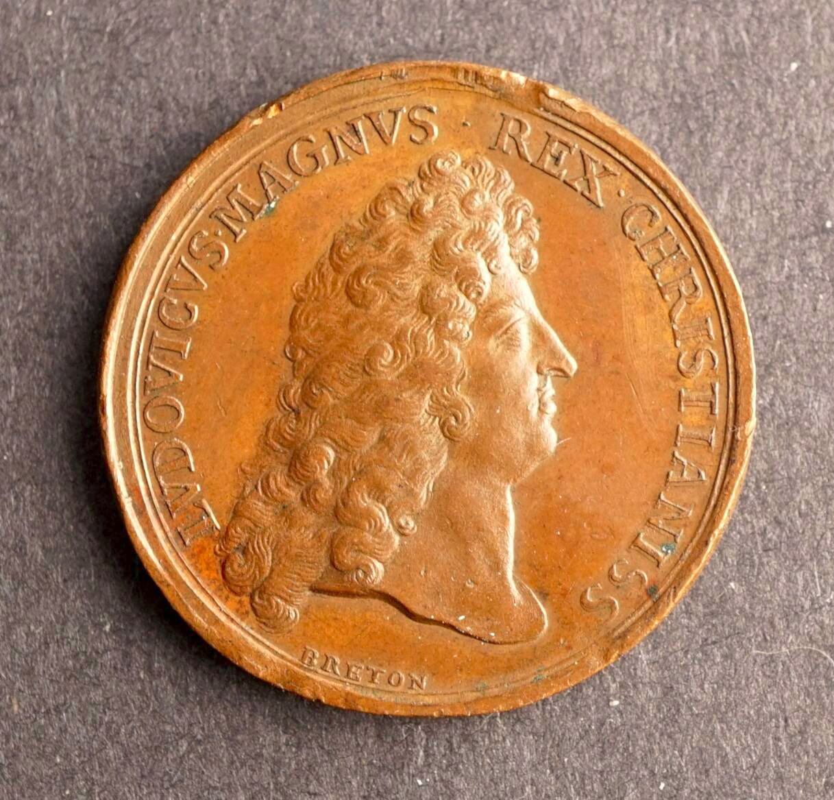 France Interesting Medal Of Louis XIV 1684 War Against African Pirates france-interesting-medal-of-louis-xiv-1684-war-against-african-pirates