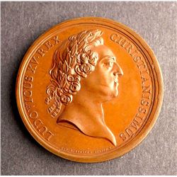 France Louis XV 1754 Large Copper Medal Constitution of a Literary Academy