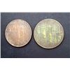 Image 1 : France - Lot of two Large Copper Almanac Medallions for 1777 and 1778
