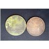 Image 2 : France - Lot of two Large Copper Almanac Medallions for 1777 and 1778