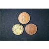 Image 1 : France - Lot of Three Copper Tokens / Medals. See Description