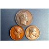 Image 1 : France - Lot of Three Large Copper Medals of Napoleon III - See Description