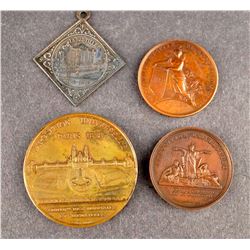 France - Four Medals of Universal Expositions 1855, 1867, 1878, 1889