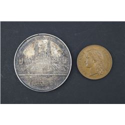 France - 1878, 2 Pcs. Palace of Trocadéro, Administration des Monnaies Jeton