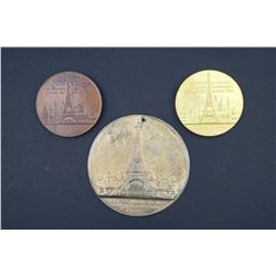 France - 1889, 3 Pcs. Eiffel Tower