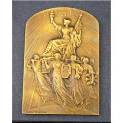 France - Large Plaque Commemorating the City of Paris 1928, Highly Artistic