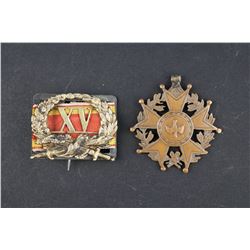 Germany - 1864 - Mecklenburg 15 years Service Pin AR-35 with ribbon (2 pcs)