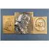 Image 1 : Lot of three bronze Uniface Rectangular Plaques of Brahms, Handel, J.S. Bach
