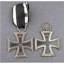 Germany - Two WWI Iron Crosses with Minor Variety Differences