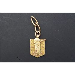 England - 1890 - 9 kt. Gold 6.4 grams Watch Fob - Minerva - 60 mm