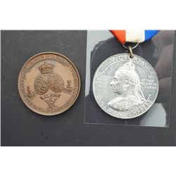 G.B. 1897 2 Pcs Victoria Diamond Jubilee Medal