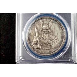 1910 Irish-Am Fantasy Silver Crown, Brian Boru, New York. Ex Rare. PCGS MS63