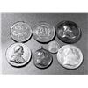 Image 2 : Vatican - 1846-78, 7 Pcs. Pius IX AE-26 to AE-50 5 bronzes and 2 gilded