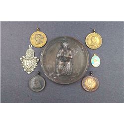 Vatican - 1846-78, 7 Pcs, Pius IX 1871 AE-75 Lead, 234.1 grams, 6 small