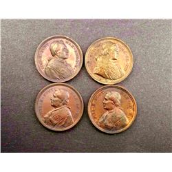 Pope Pius X - Vatican - 1907-1910, 4 pcs Annual Medals Years 5-8, AE-44