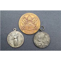 Pope Pius X - Vatican - 3 pcs. Comm.Medals 2 Silvered 40mm. AE-40 & AE-50