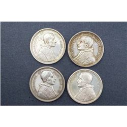 Pope Benedict XV - Vatican - 1914-17 Annual Medals Years 1-4 Silvered AE-44