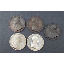 Pope Pius XII - Vatican - 1944-48, 5 pcs Annual Medals Years 6-10