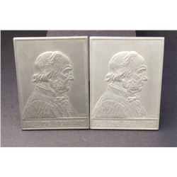 Lot of Two Aluminium Medallic Plaques Commemorating C. Bernard, Professor