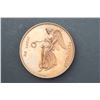 Image 1 : Uniface Thick Copper Medal Angel with Wreath. See Description