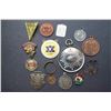 Image 1 : Lot of 14 different Pins and Medals of Fraternal Organizations 19th - 20th Cent,