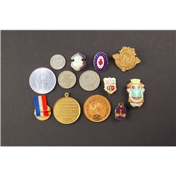 Canada - 1902-44. Lot of 13 Interesting Misc. Pins, Medals & Tokens