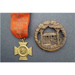 Canada - Victoria Jubilee Medal + hand-carved wood Medallic Piece