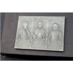 Canada - Rect. Medallic Plaque Featuring Cartier, Montcalm & Champlain.