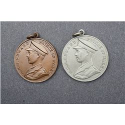 H.R.H. Edward, Prince of WalesCanada 1919, One Bronze & One White Metal