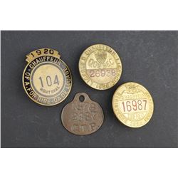 Canada - Québec Lot of Four early Taxi and Driver's Licences - See Description