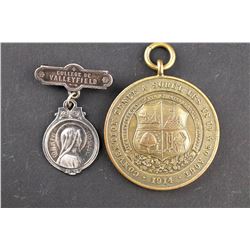 Canada, Québec 1896-1914, 2 Pcs. 1896 Coll. Valleyfield silver pin & 1914 Sorel