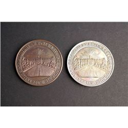SÉMINAIRE DE NICOLET - Lot of two medals Common dies, different metals - B