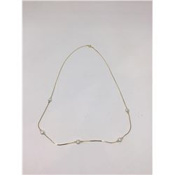 14 kt G.P and Pearl Necklace 24â€