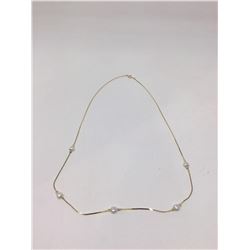 14 kt G.P and Pearl Necklace 24â€