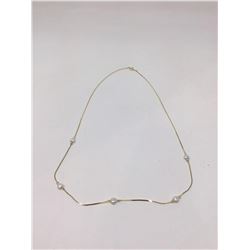 14 kt G.P and Pearl Necklace 24â€