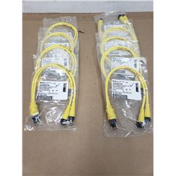 LOT OF 9 BRAD CONNECTIVITY 1200680195 MICRO-CHANGE IN-LINE SPLITTER 4-POLE FEMALE STRAIGHT TPE CORD