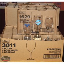 FOUR CASES OF NEW ASSORTED GLASSWARE