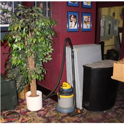 ASSORTED LOT OF ROLLING ICE BIN, MATS, VACUUM  &