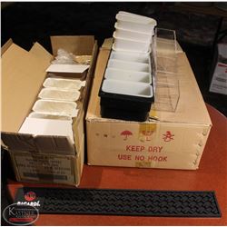 2 BOXES OF PLASTIC DISPLAYS & BACARDI SPILL MATS