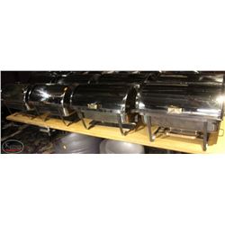 8 STAINLESS STEEL ROLL TOP CHAFING DISHES