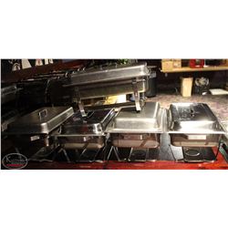 5 LARGE STAINLESS STEEL CHAFING DISHES