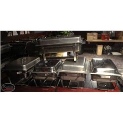 5 LARGE STAINLESS STEEL CHAFING DISHES