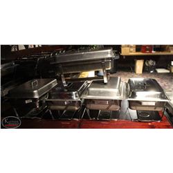 5 LARGE STAINLESS STEEL CHAFING DISHES