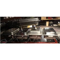 5 LARGE STAINLESS STEEL CHAFING DISHES