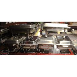 6 LARGE STAINLESS STEEL CHAFING DISHES
